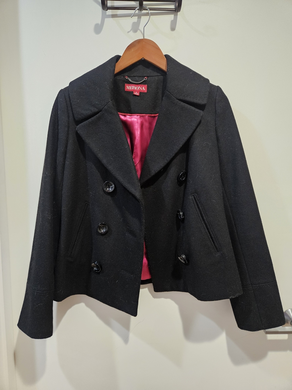 Merona Women's Black Double-Breasted Peacoat Jacket